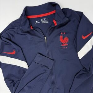 Nike France Full Zip Track Jacket Boys Size Large Navy‎ Blue 20/21